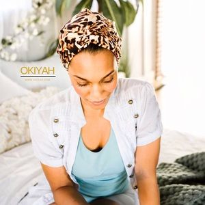 New! Leopard Satin Lined Turban Hair Wrap Bonnet